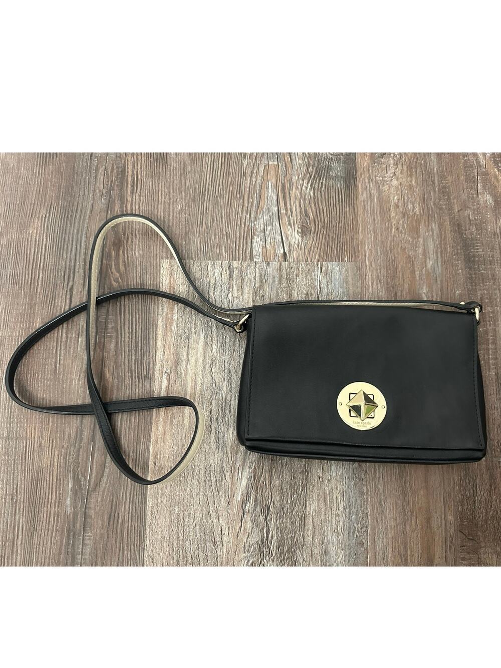 Kate Spade Newbury Lane Sally crossbody bag in black crosshatched leather